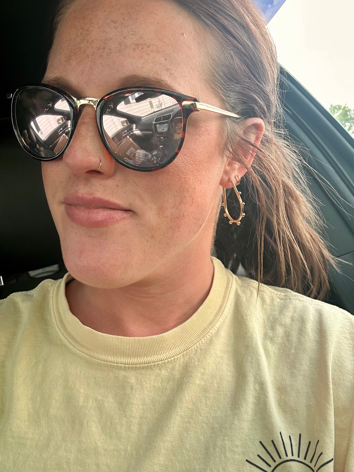 Beautiful Gold Hoop and Bauble Earrings