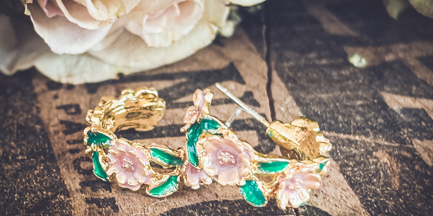 Beautiful Flower Hoop Earrings
