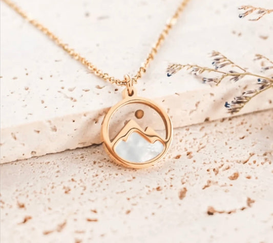 Beautiful Gold or Silver Mountain and Mustard Seed Faith Necklace