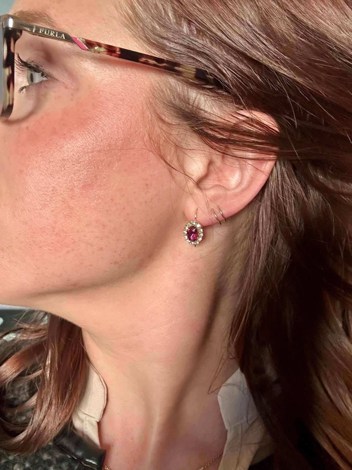 Beautiful Burgundy Crystal Earrings