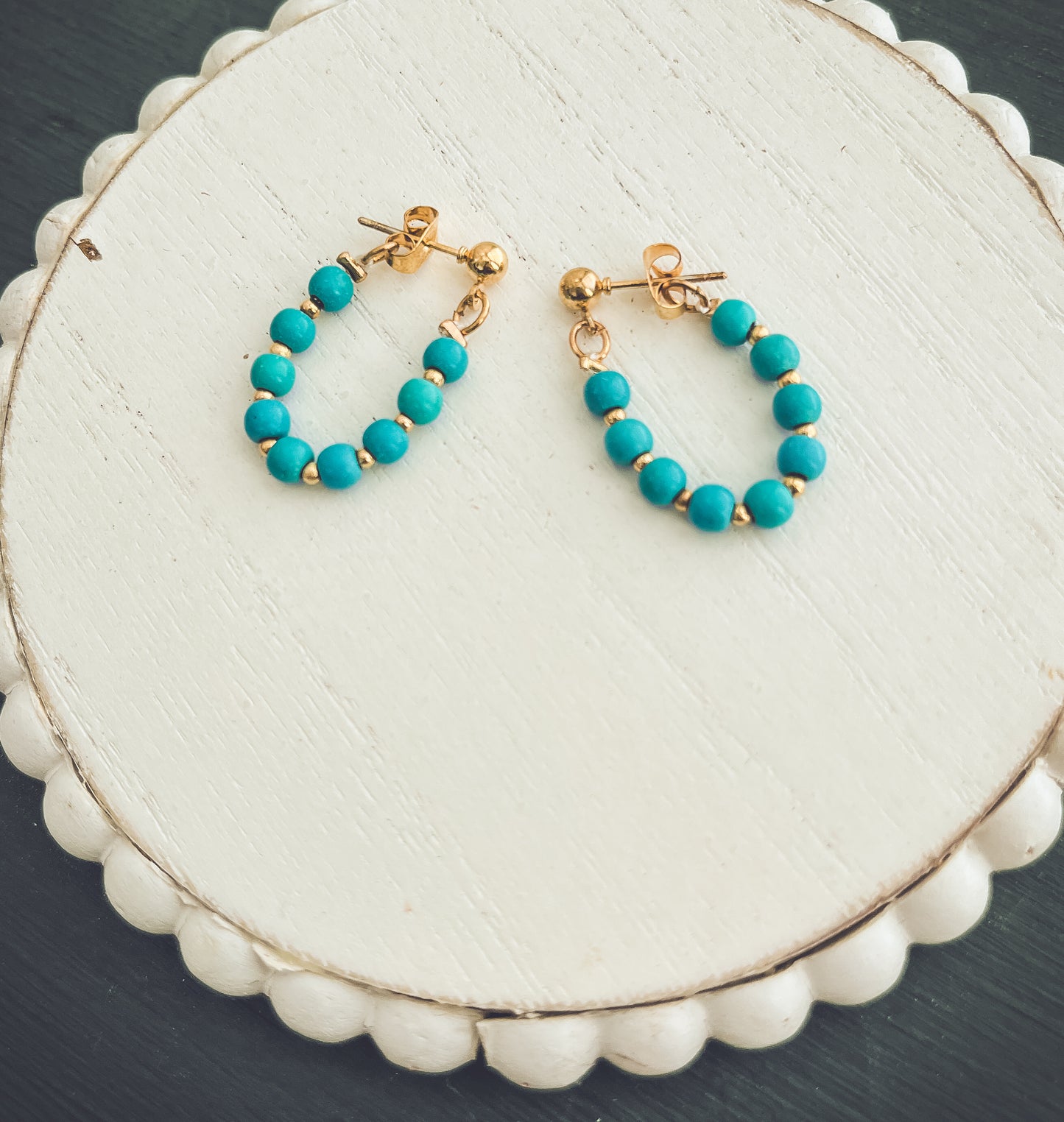 Beautiful Turquoise Hoops