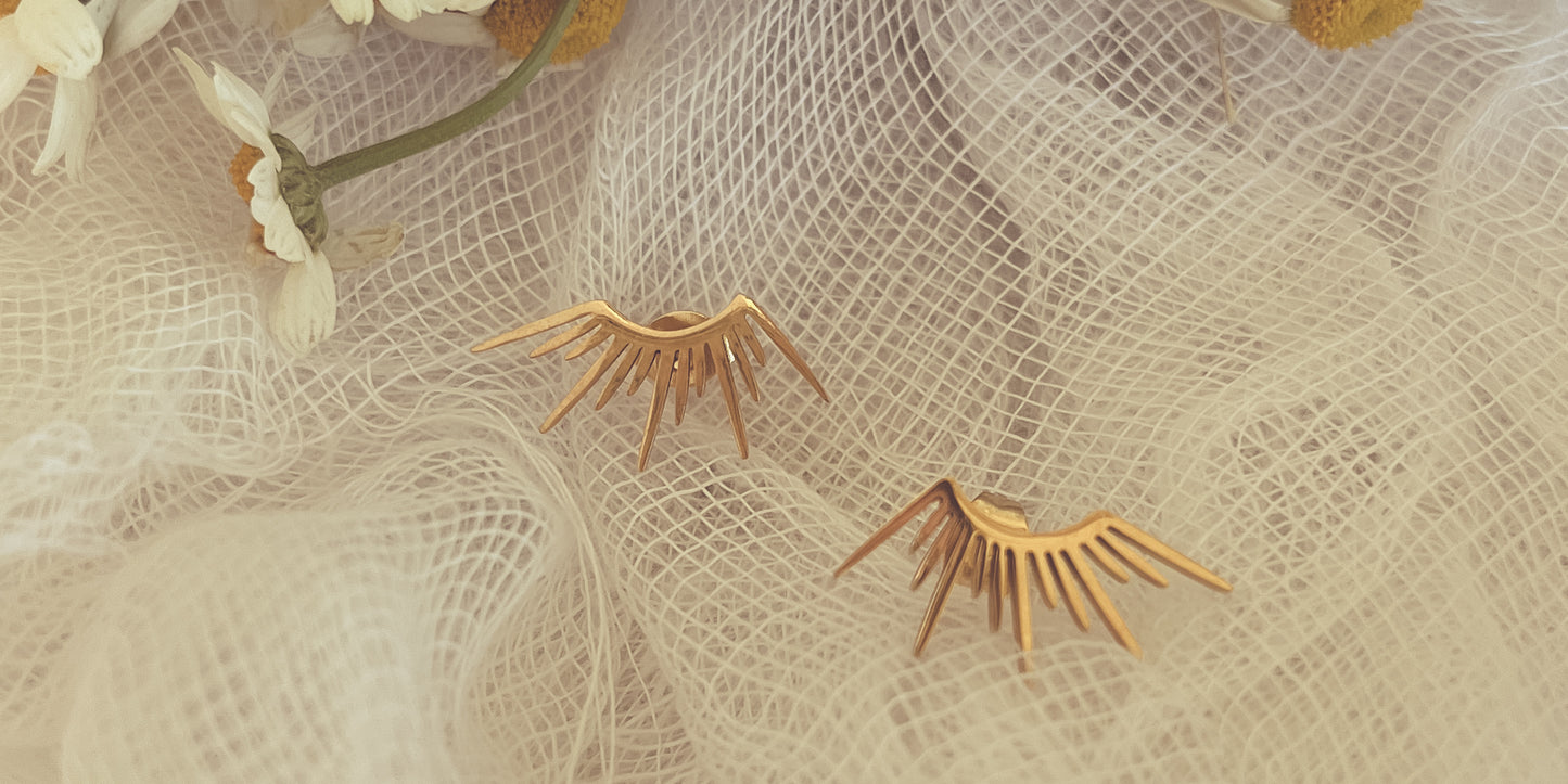 Beautiful Gold or Silver Sun Burst Earrings
