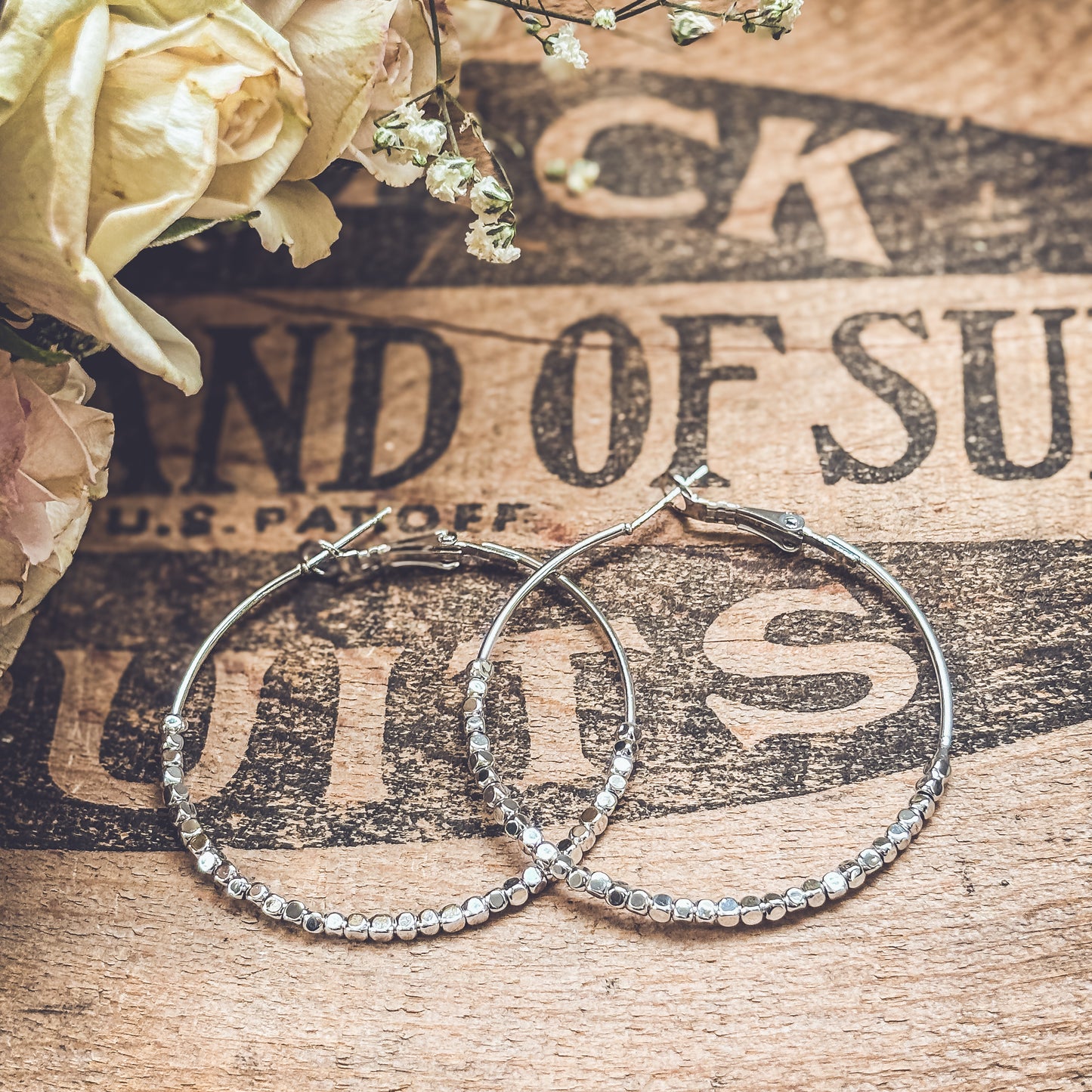 Beautiful Silver Glimmer Hoop Earrings