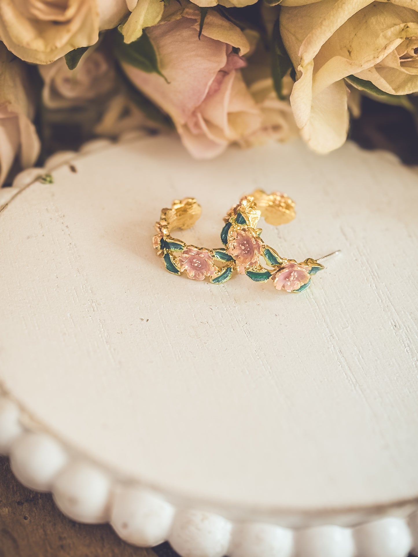 Beautiful Flower Hoop Earrings