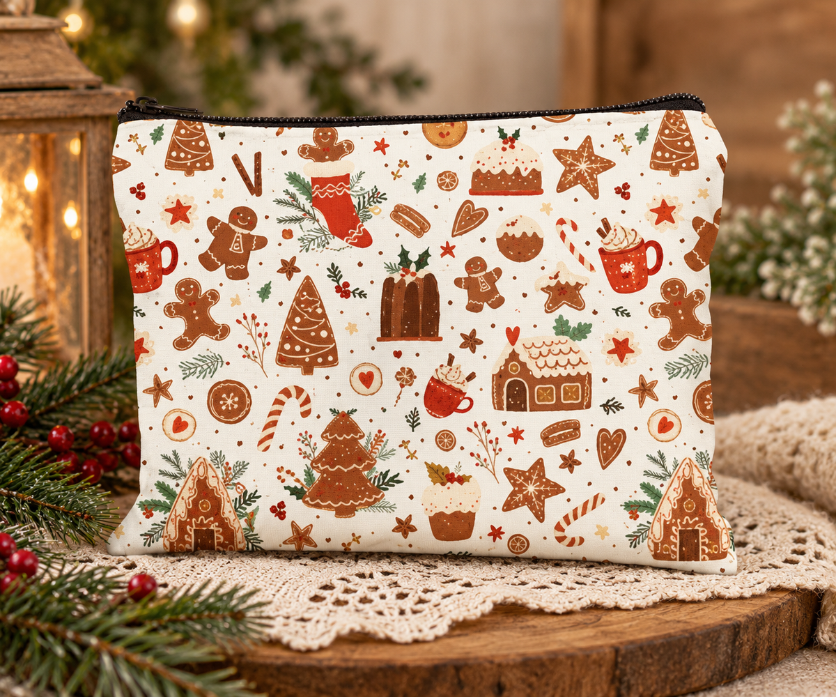 Gingerbread Christmas Zipper Pouch