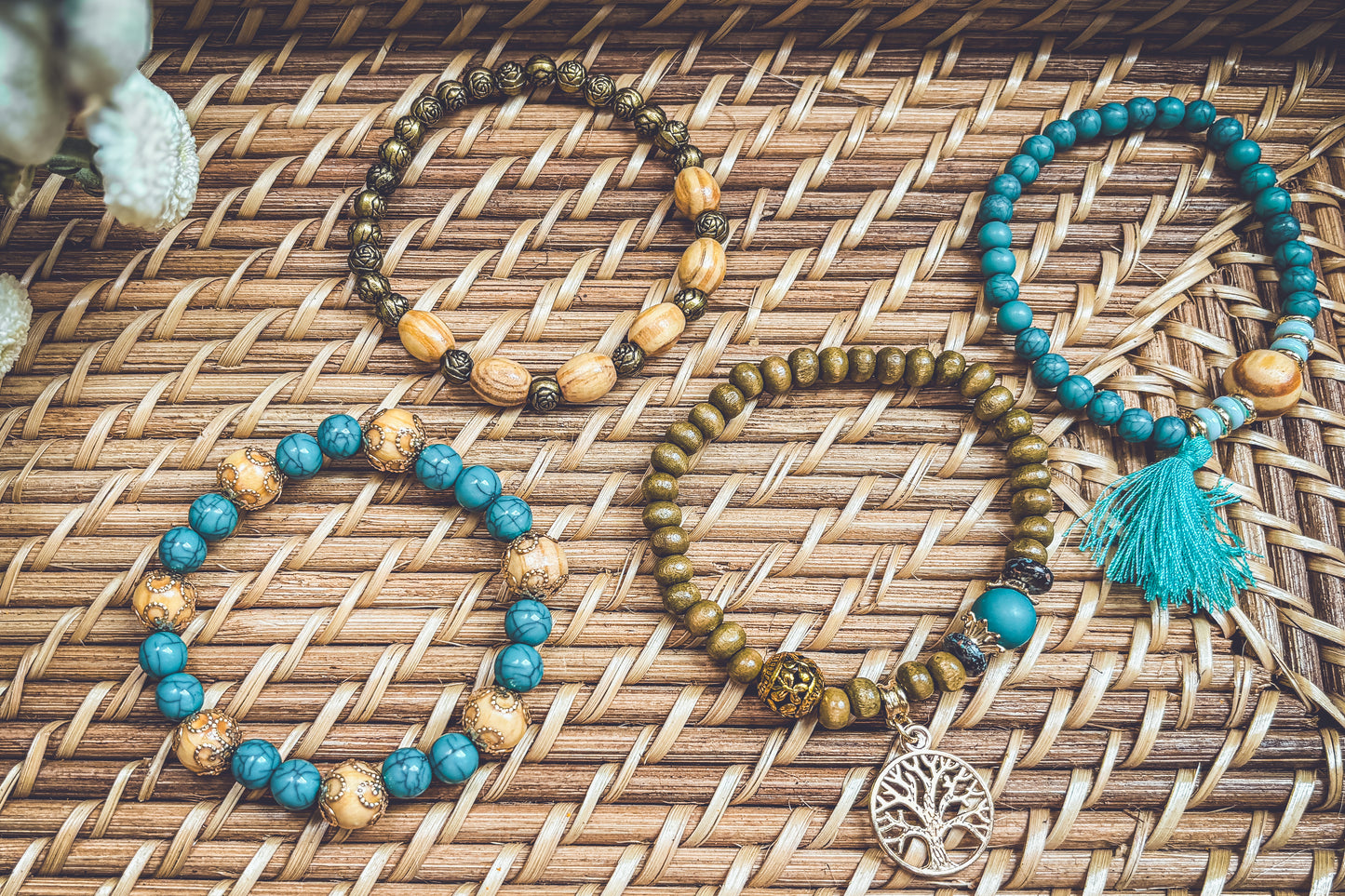 Beautiful Turquoise Tree of Life Bracelet Set