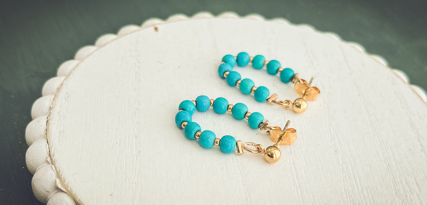 Beautiful Turquoise Hoops