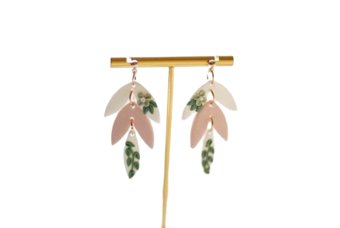 Beautiful Clay Floral Earrings