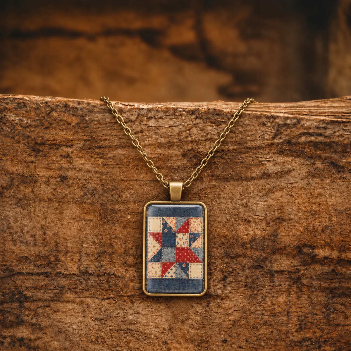 Heirloom Patchwork Quilt Necklace
