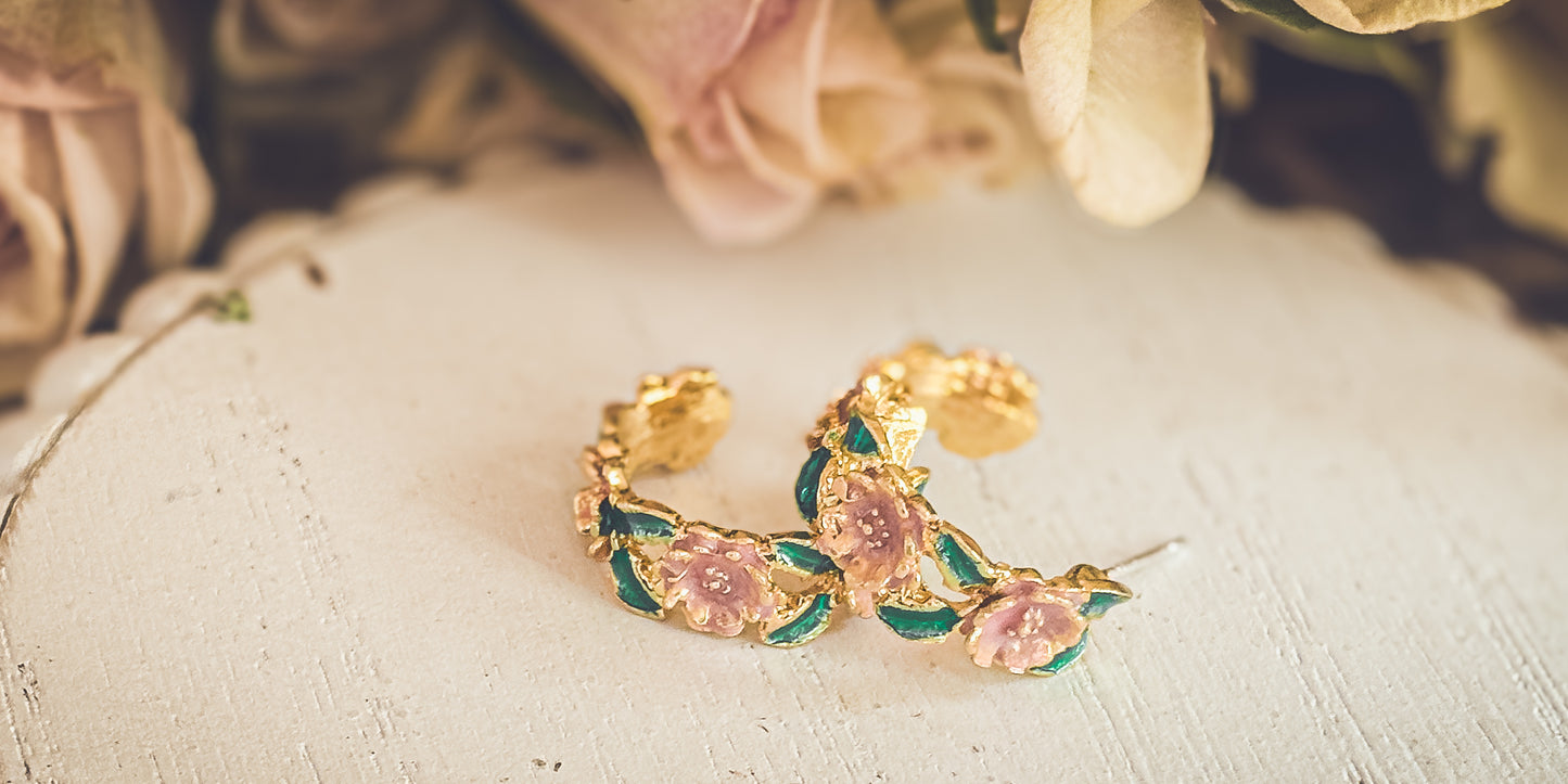 Beautiful Flower Hoop Earrings
