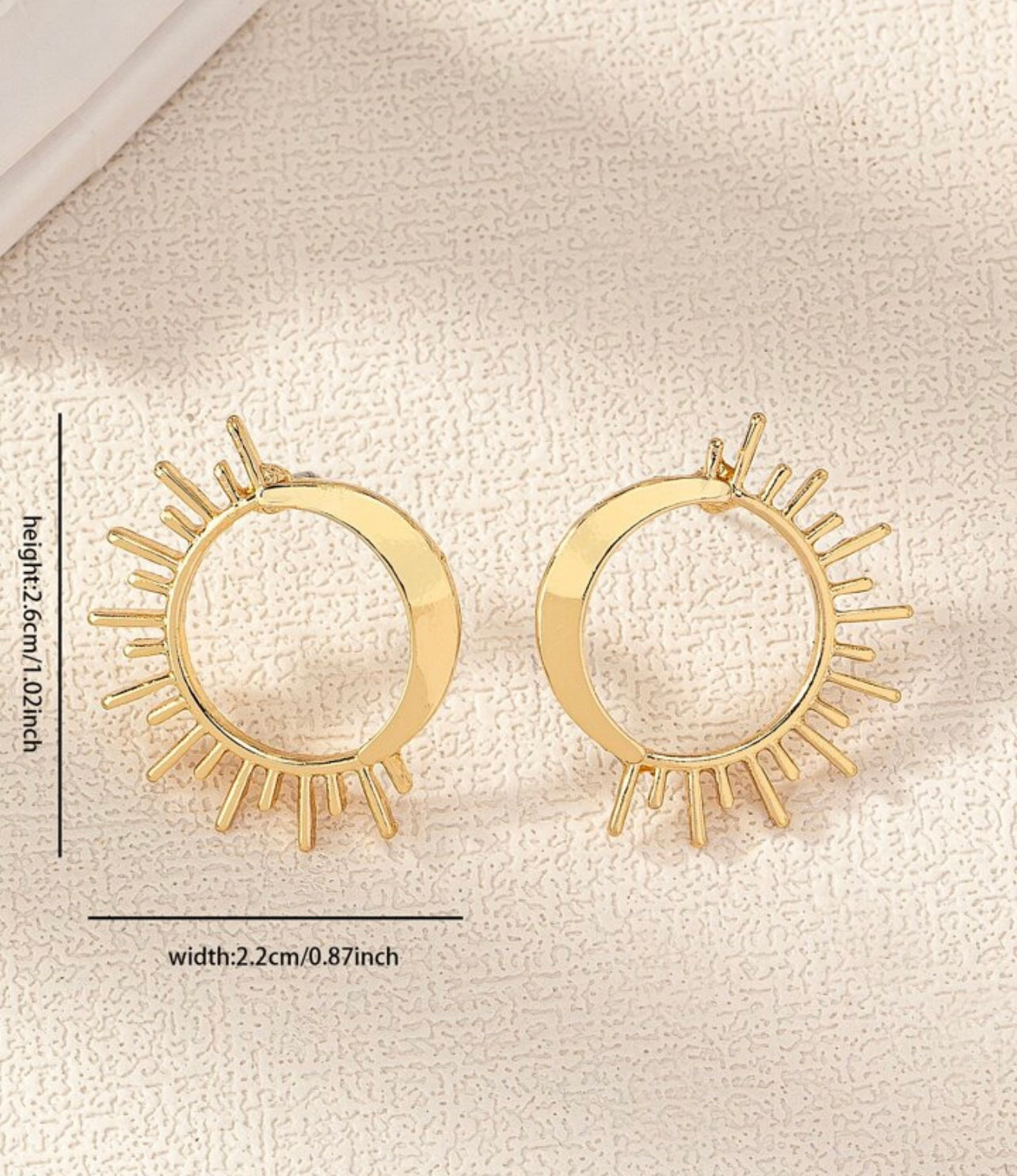 Beautiful Gold Sun/Moon Earrings