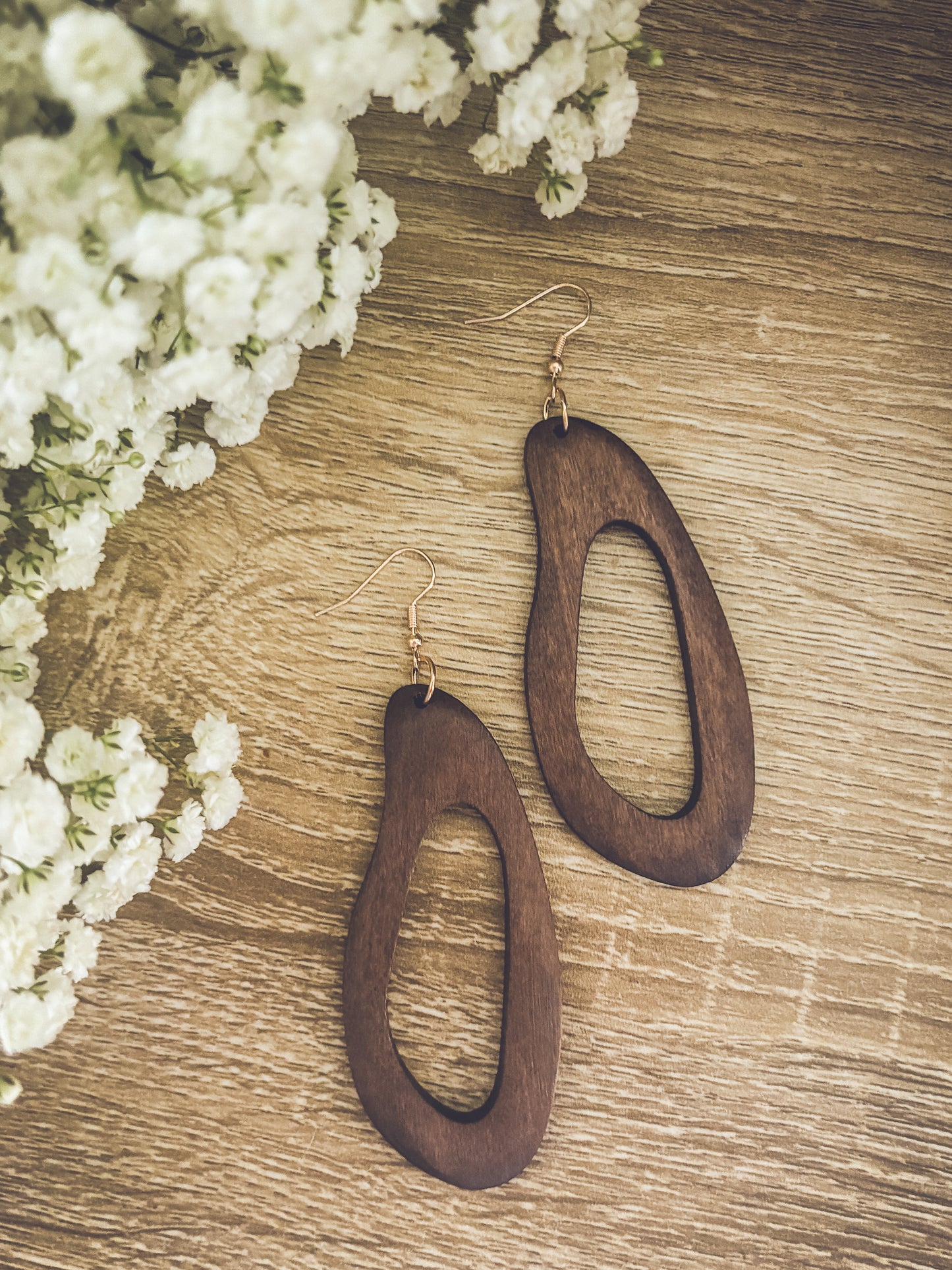 Beautiful Boho Wood Drop Earrings