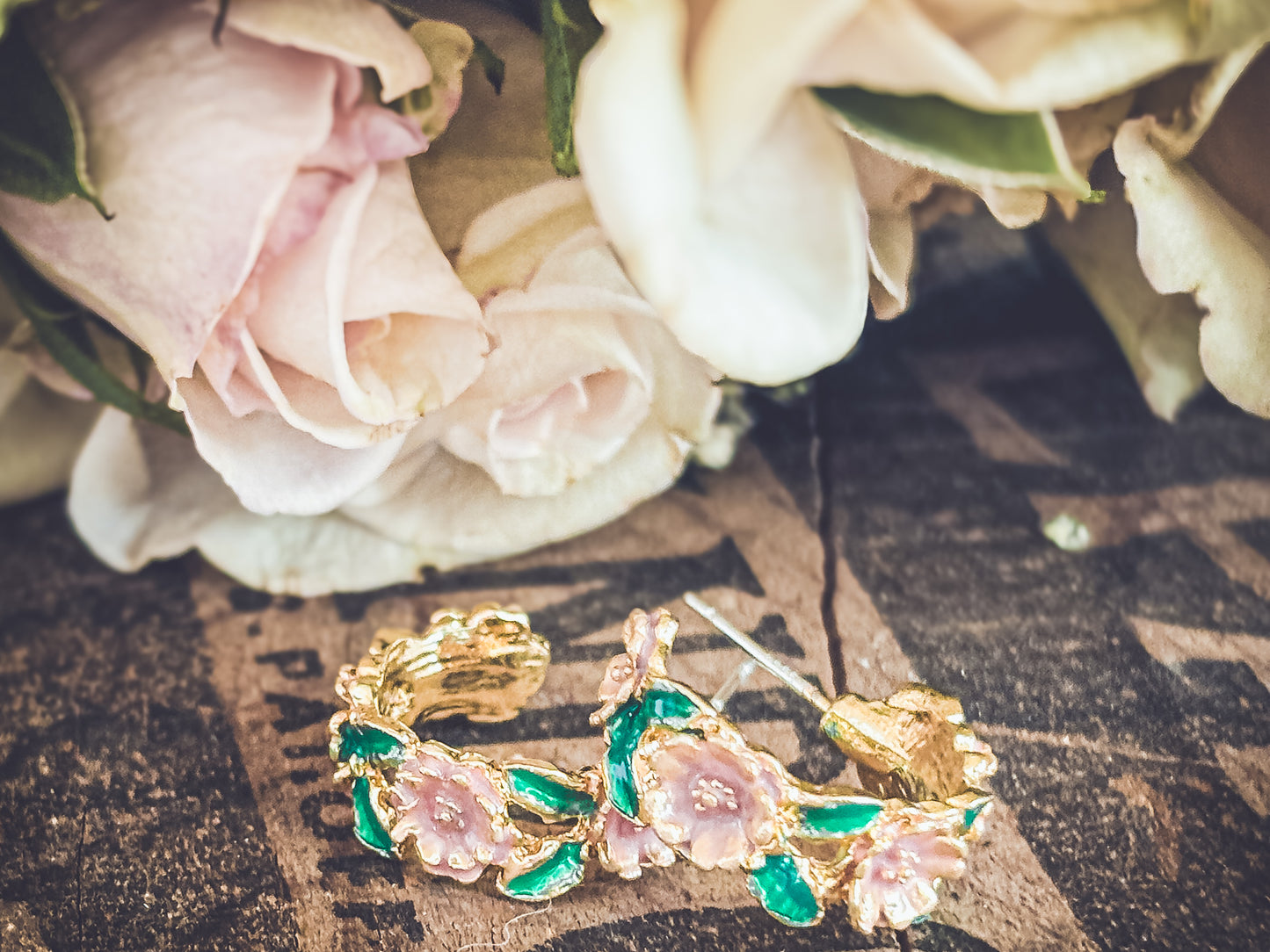 Beautiful Flower Hoop Earrings