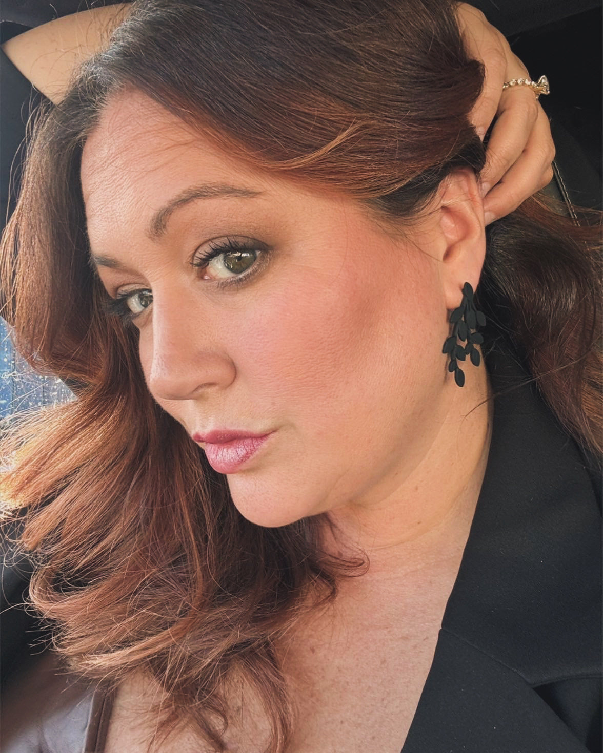 Beautiful Black Leaf Earrings