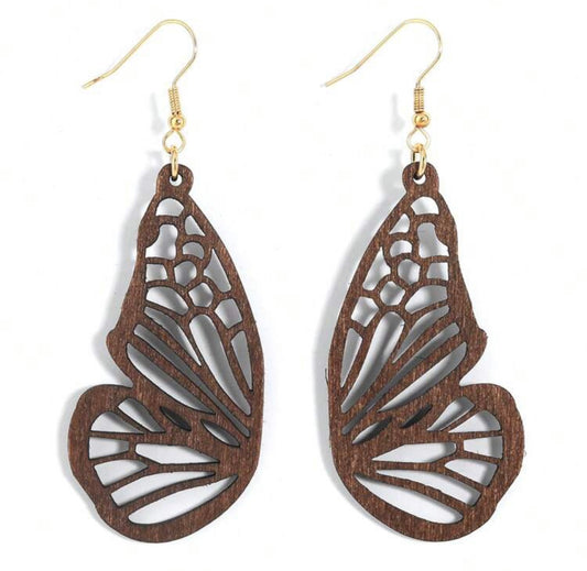 Beautiful Butterfly Wood Earrings