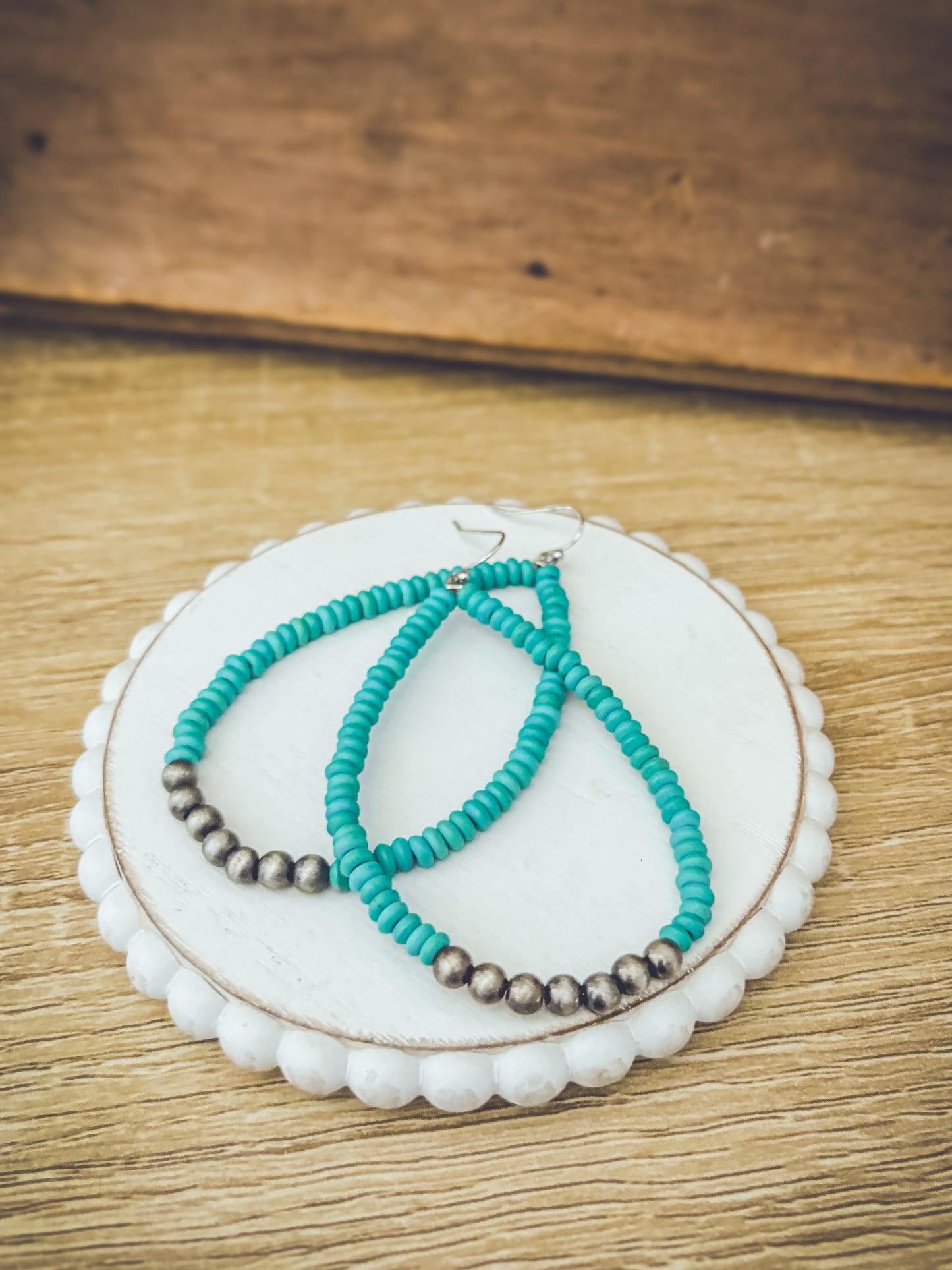Beautiful Turquoise and Navajo Pearl Earrings