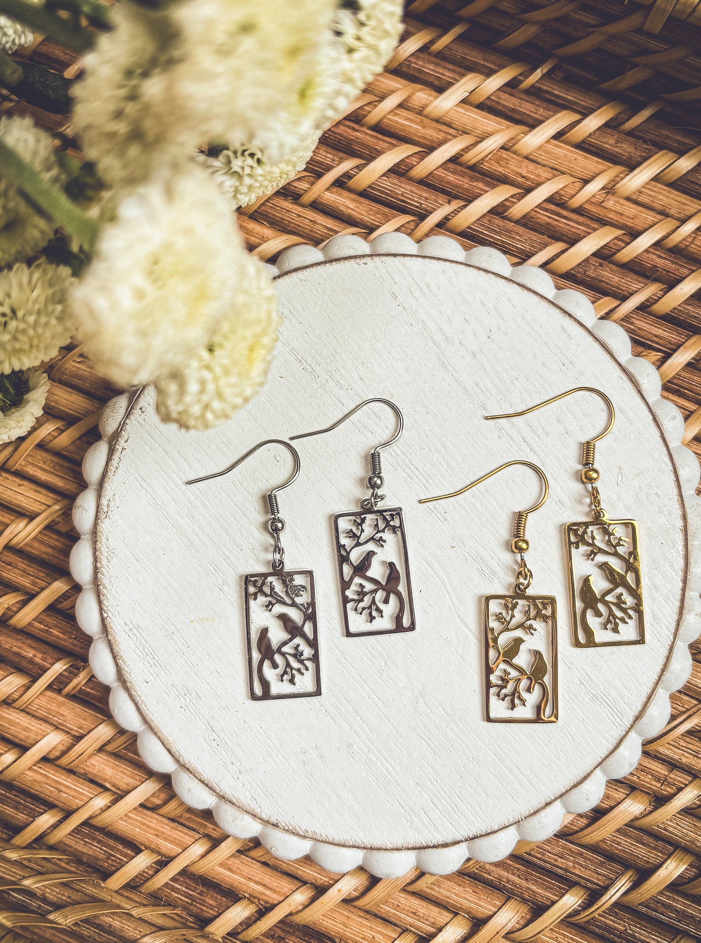 Beautiful Gold or Silver Bird Earrings