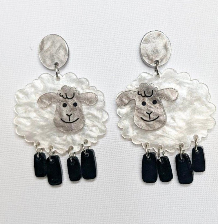 Adorable Acrylic Sheep Earrings
