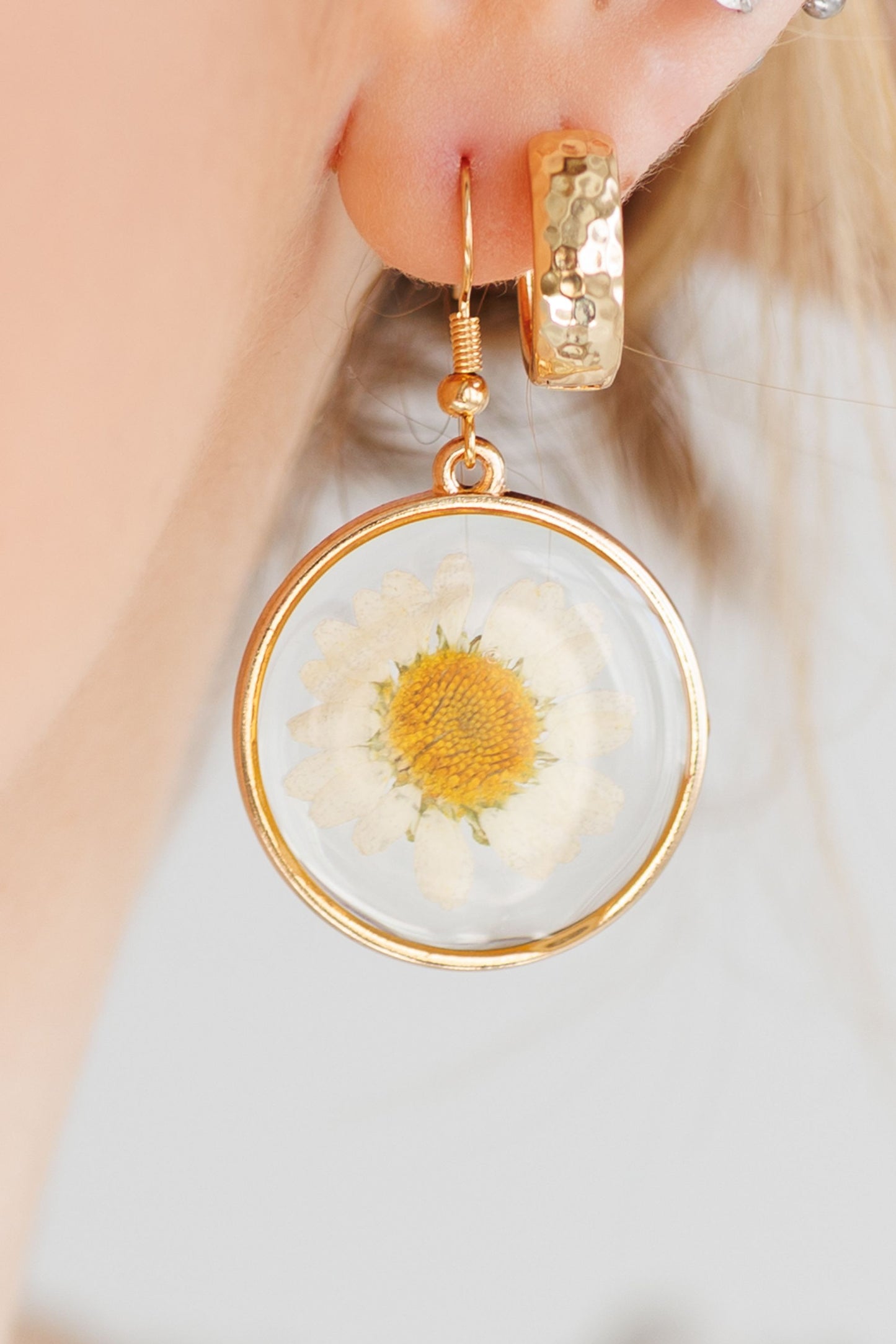Beautiful Gold or Silver Hammered Hug Earrings