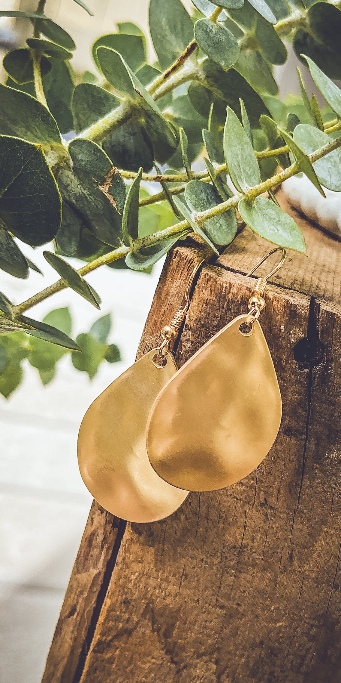 Beautiful Hammered Gold or Silver Drop Earrings