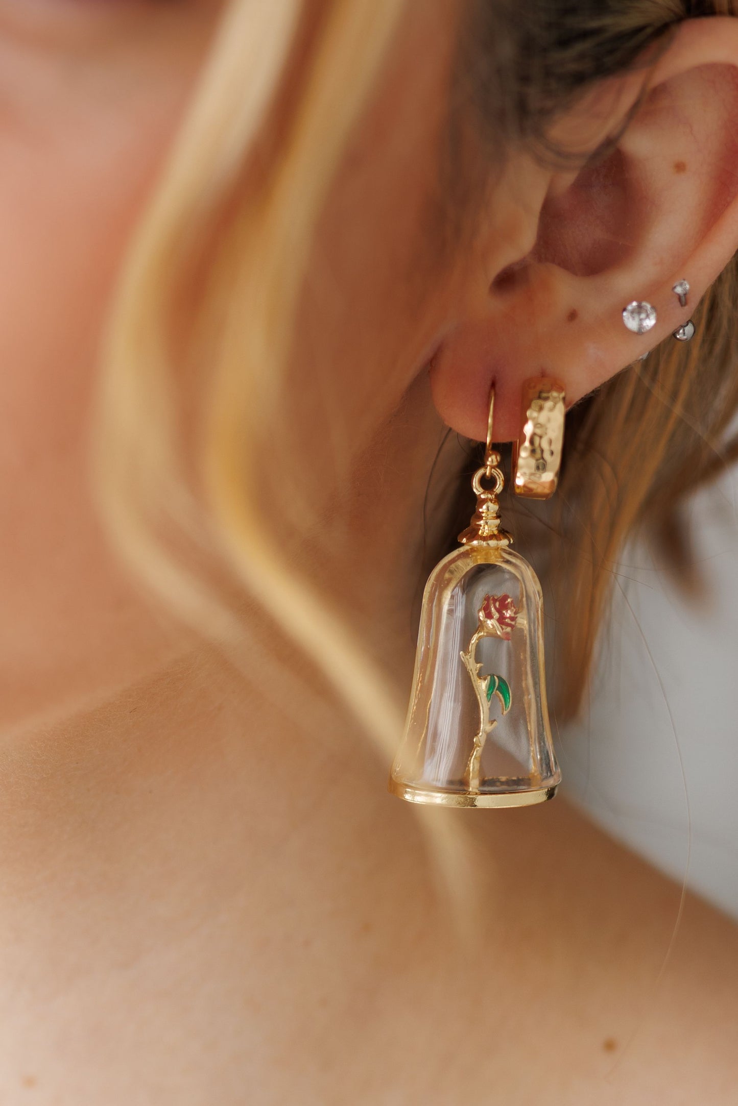 Beautiful Rose in Case Earrings