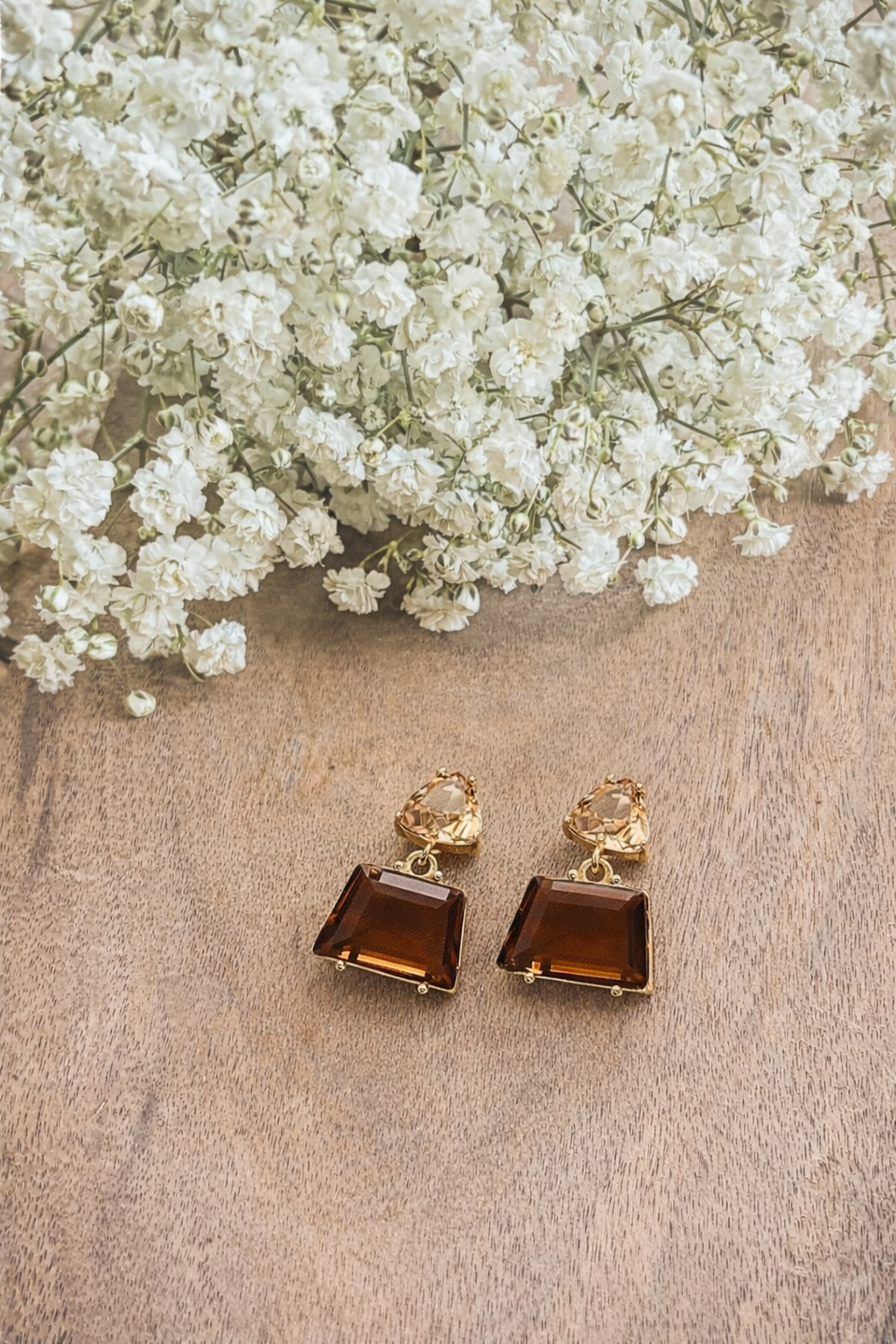 Beautiful Brown Crystal Earrings