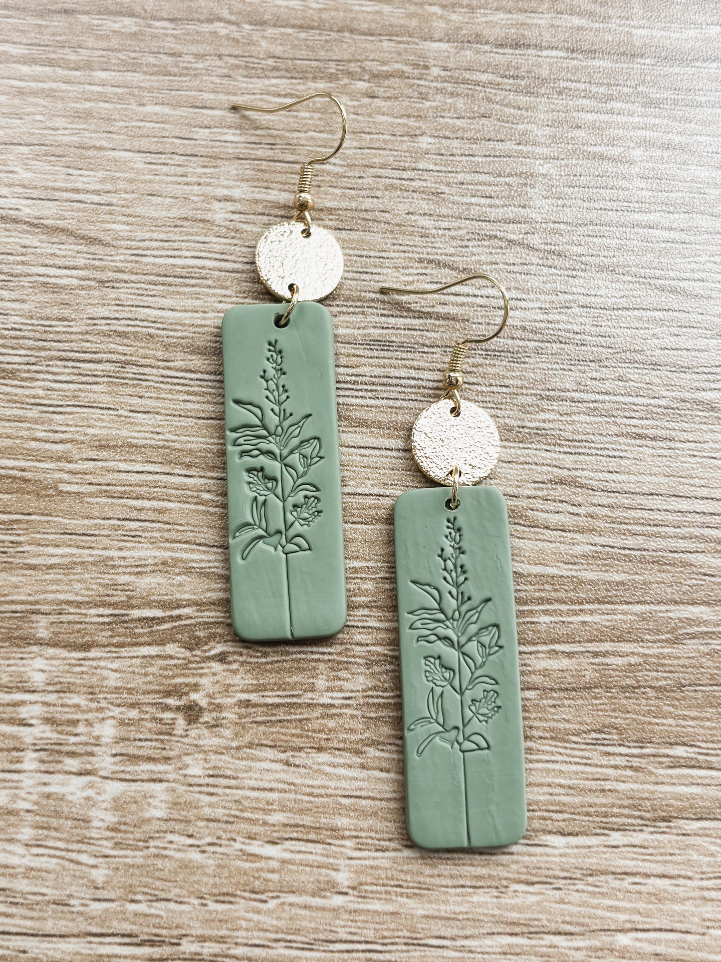 Beautiful Gold and Green Floral Earrings