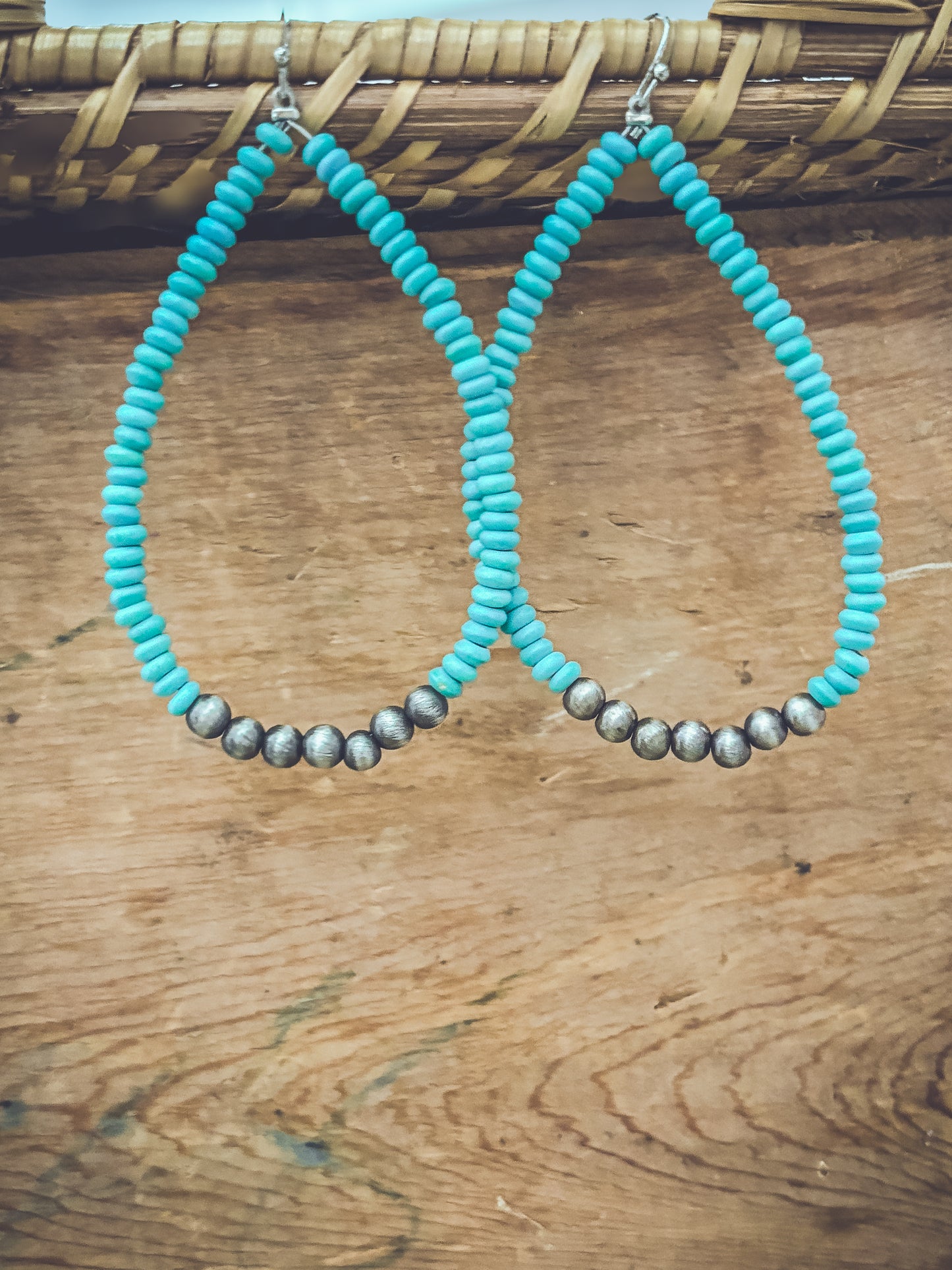 Beautiful Turquoise and Navajo Pearl Earrings