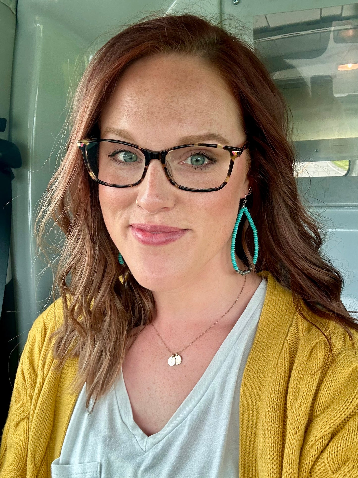 Beautiful Turquoise and Navajo Pearl Earrings