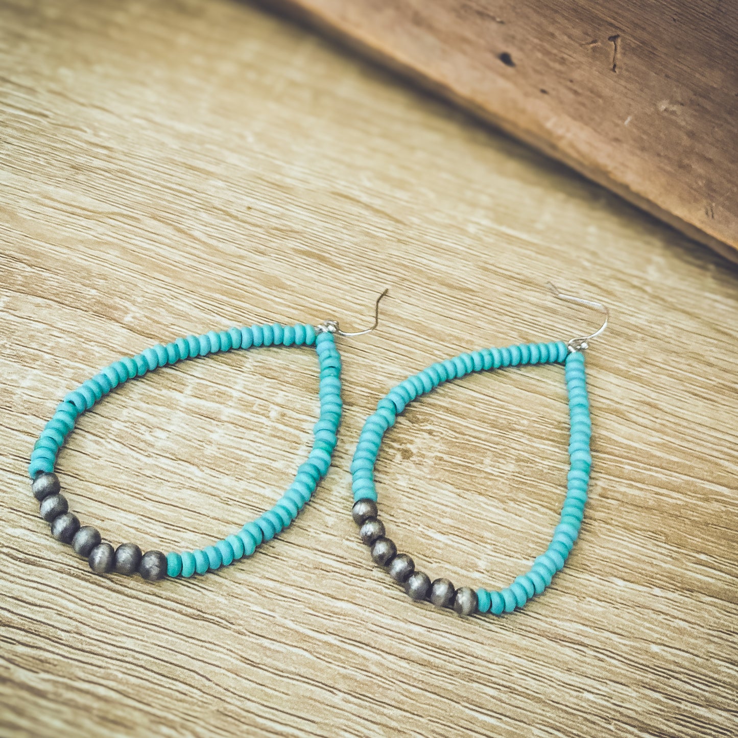 Beautiful Turquoise and Navajo Pearl Earrings