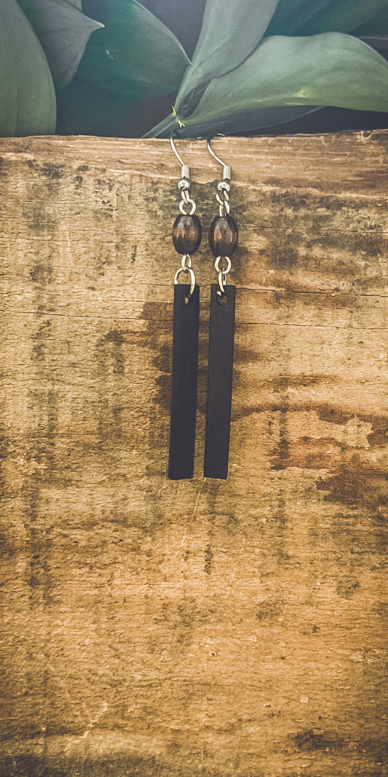 Beautiful Black Wood Earrings