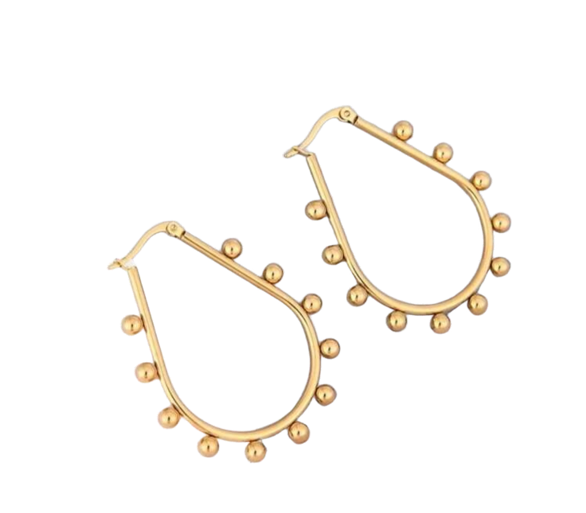 Beautiful Gold Hoop and Bauble Earrings