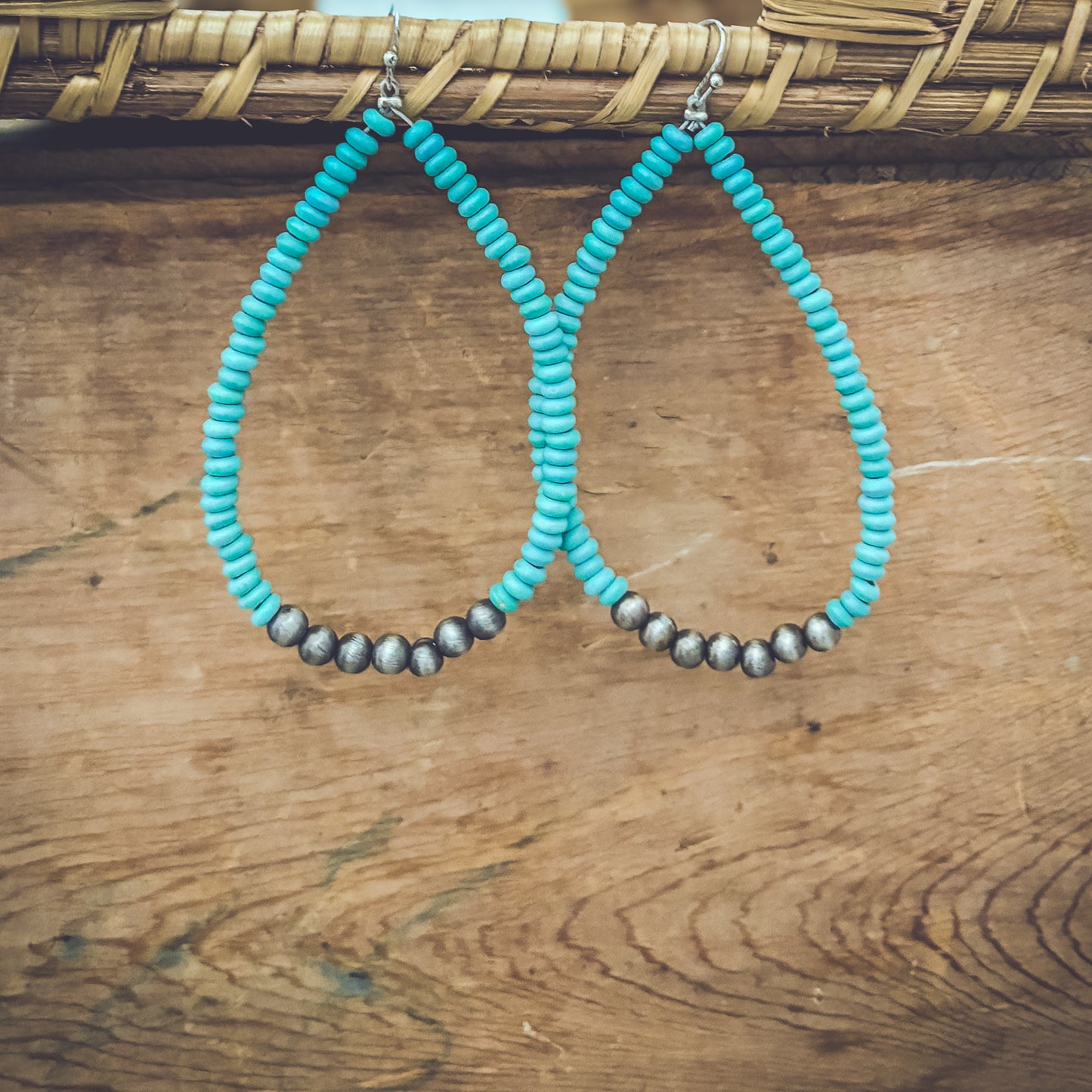 Beautiful Turquoise and Navajo Pearl Earrings