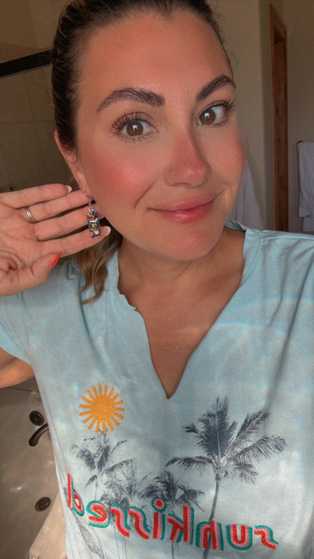 Beautiful Glass-Like Folk Bird Earrings