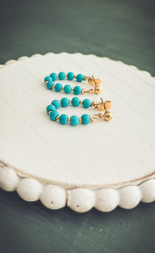 Beautiful Turquoise Hoops