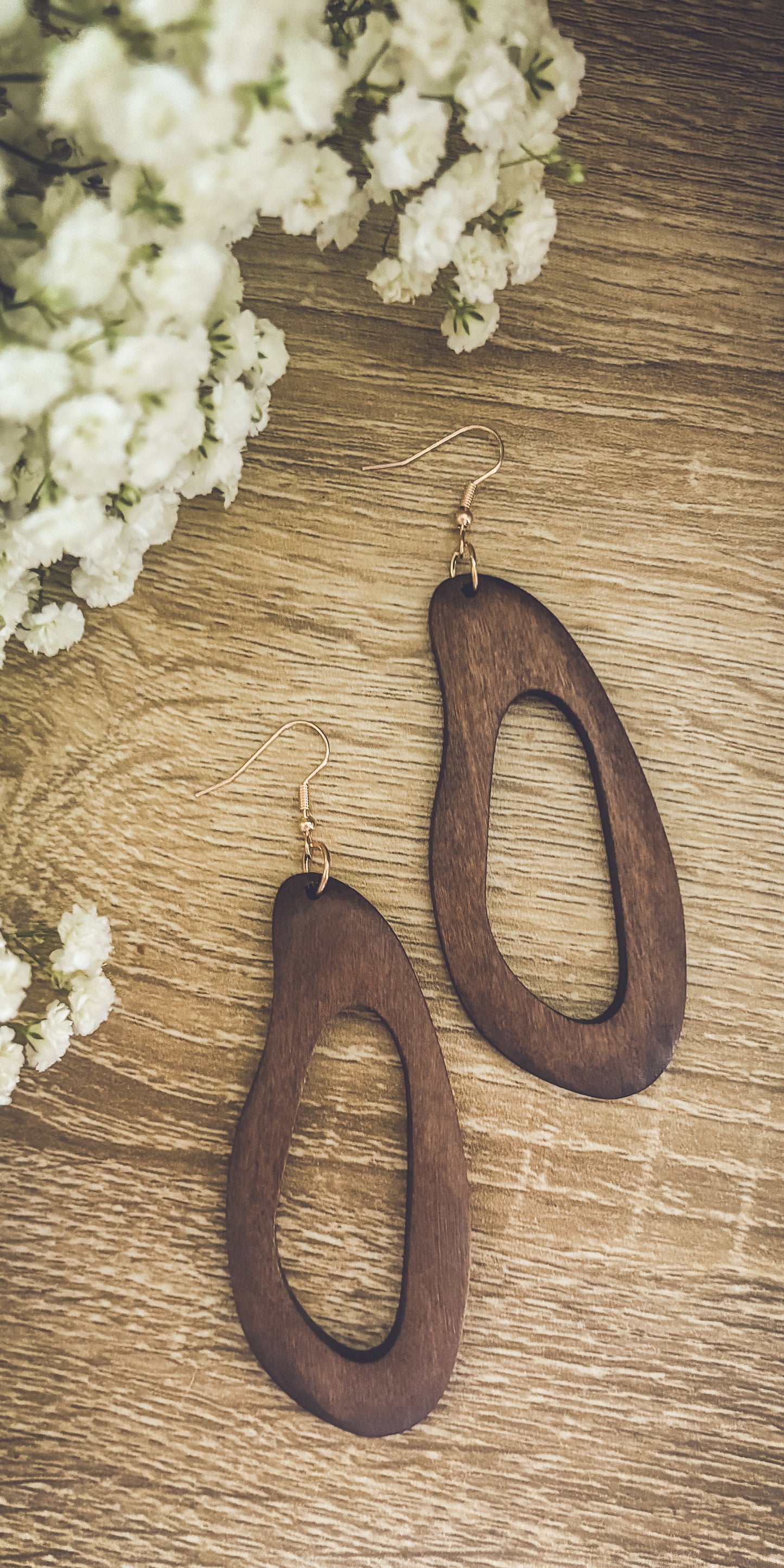 Beautiful Boho Wood Drop Earrings