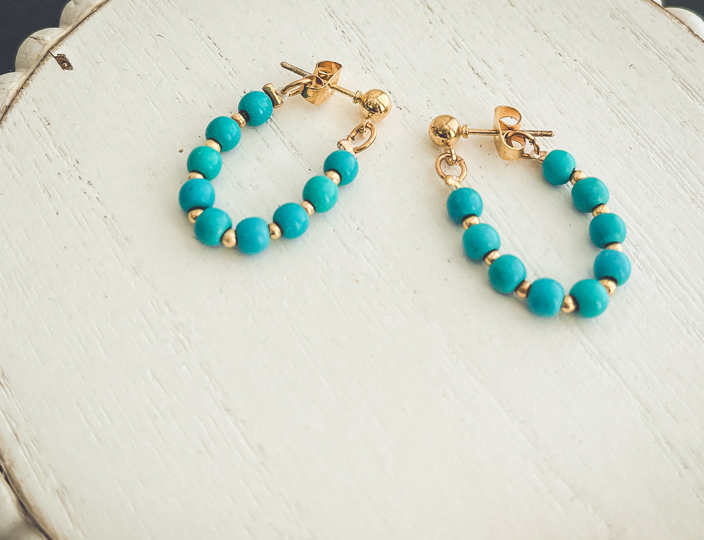 Beautiful Turquoise Hoops