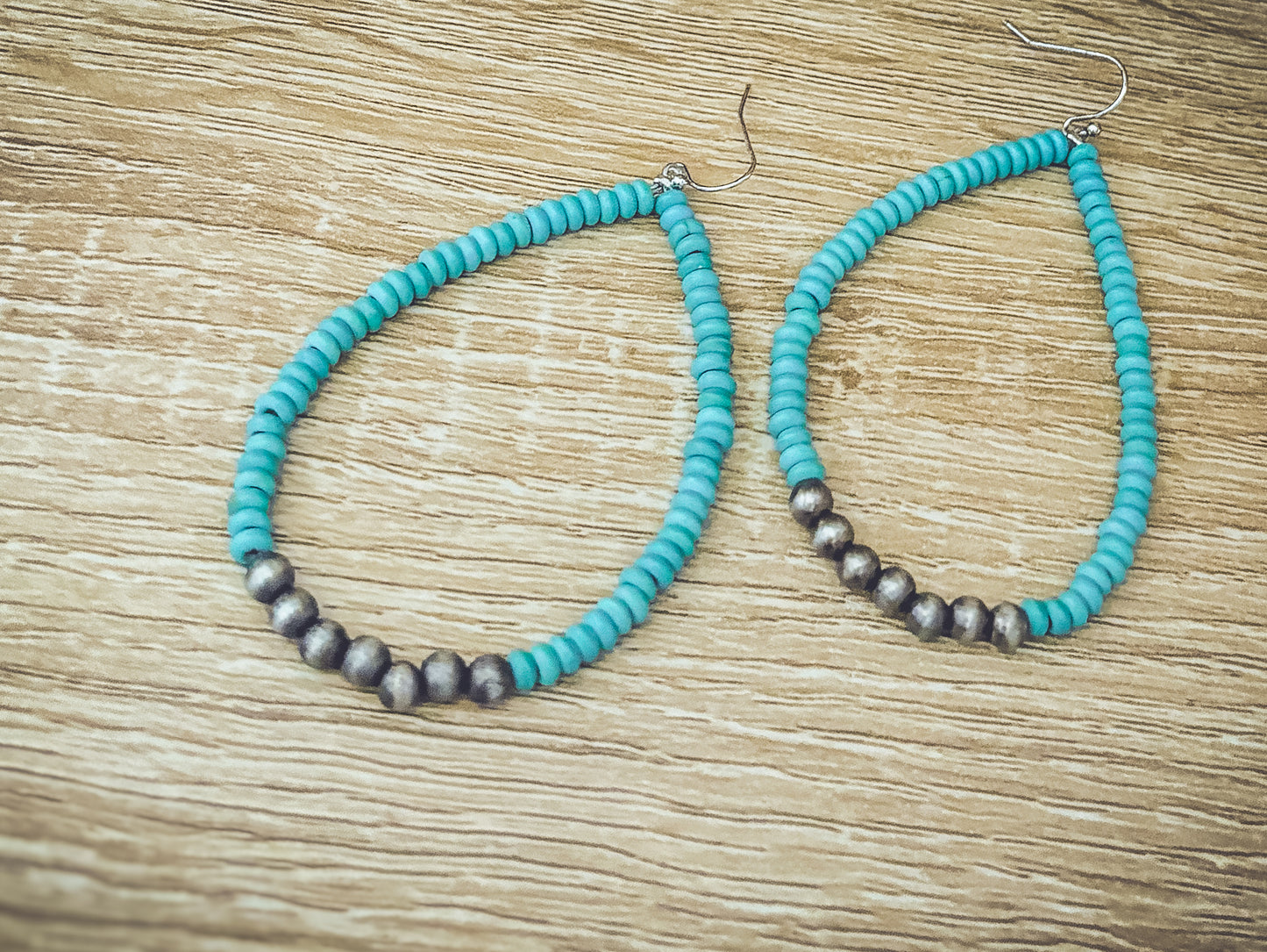 Beautiful Turquoise and Navajo Pearl Earrings