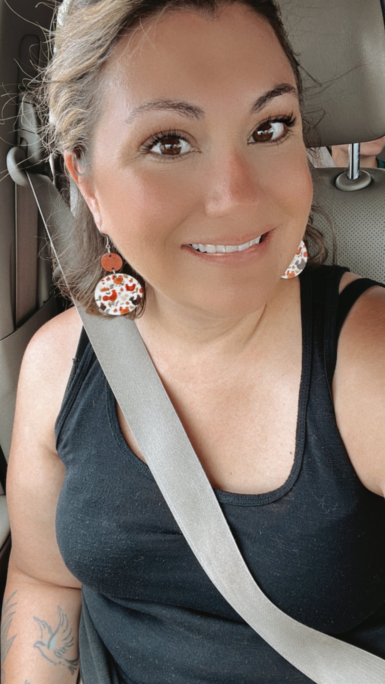 Adorable "The Penelope" Wooden Chicken Earrings