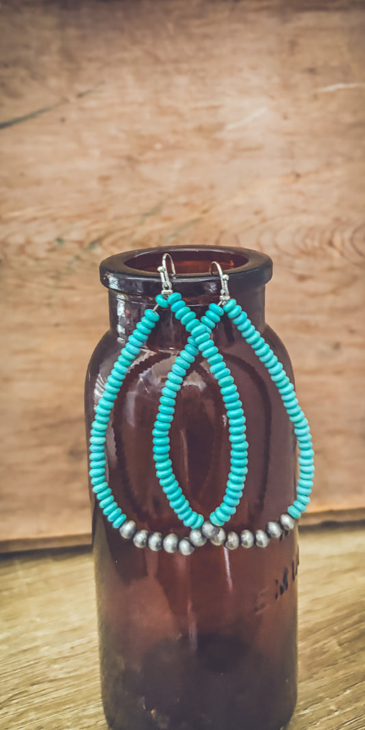 Beautiful Turquoise and Navajo Pearl Earrings