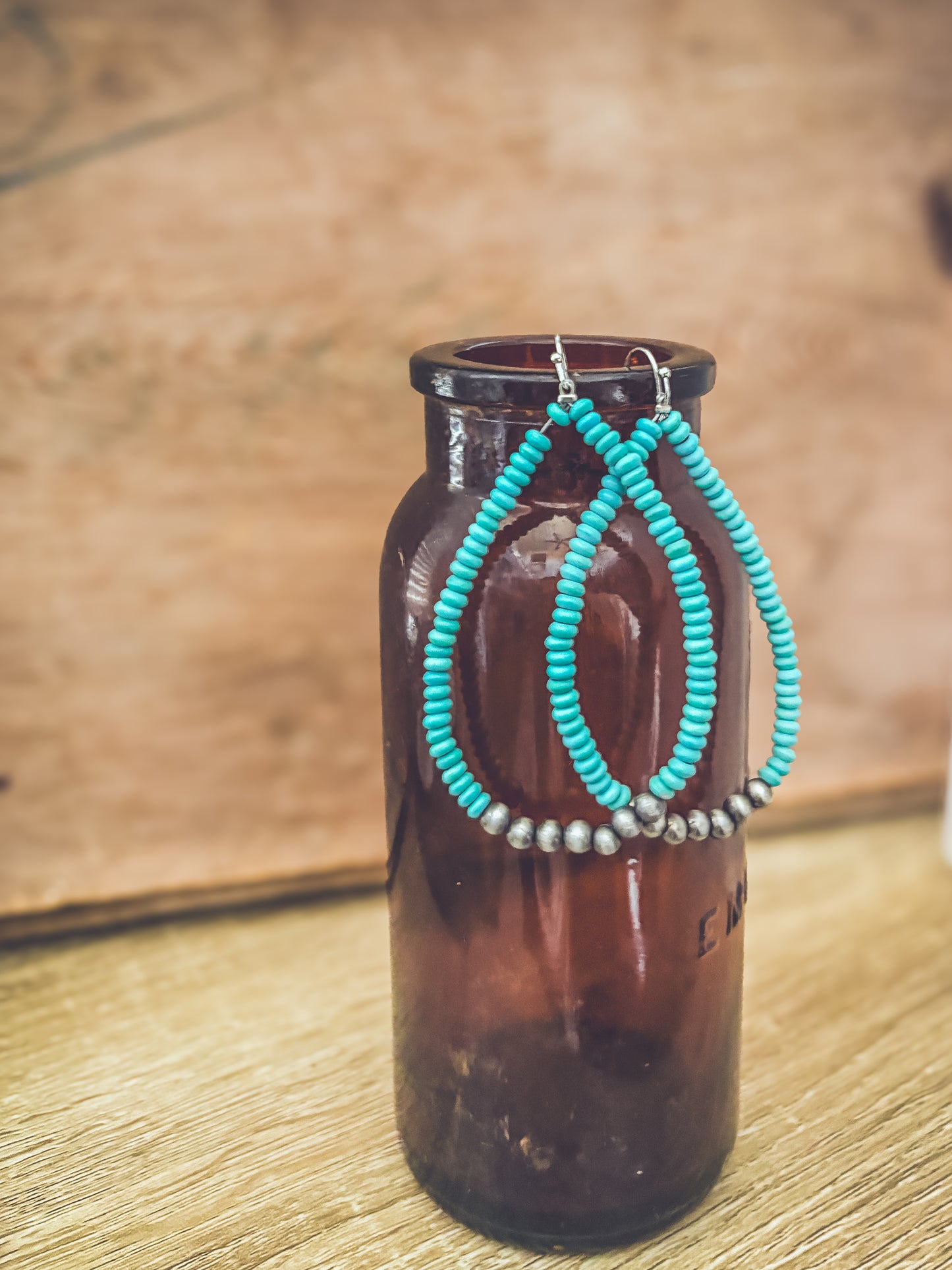 Beautiful Turquoise and Navajo Pearl Earrings