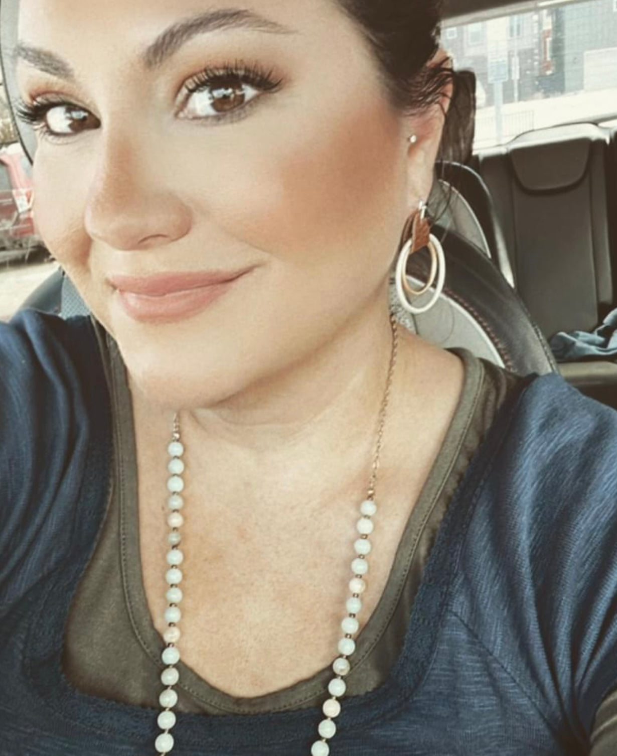 Beautiful Leather Double Hoops
