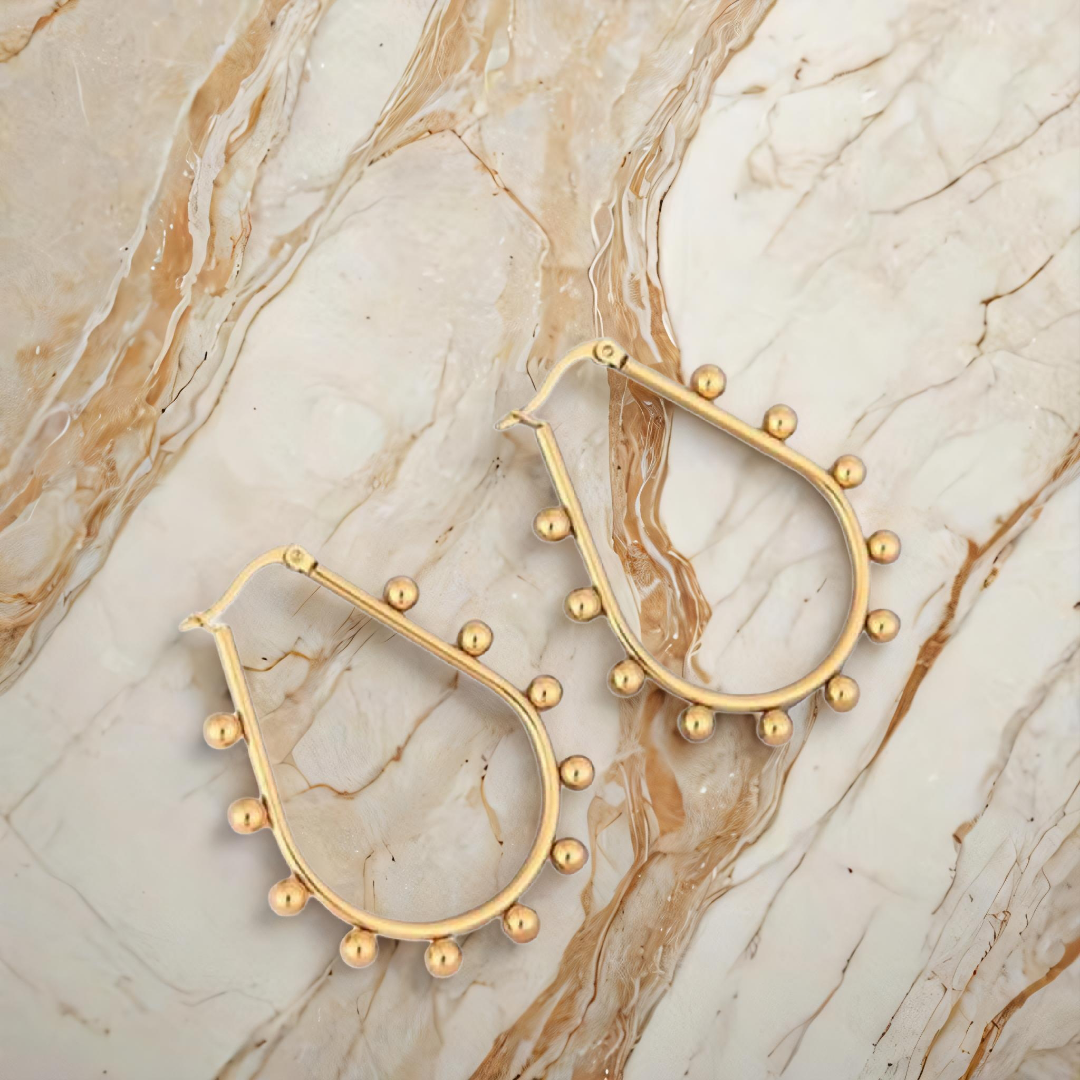 Beautiful Gold Hoop and Bauble Earrings