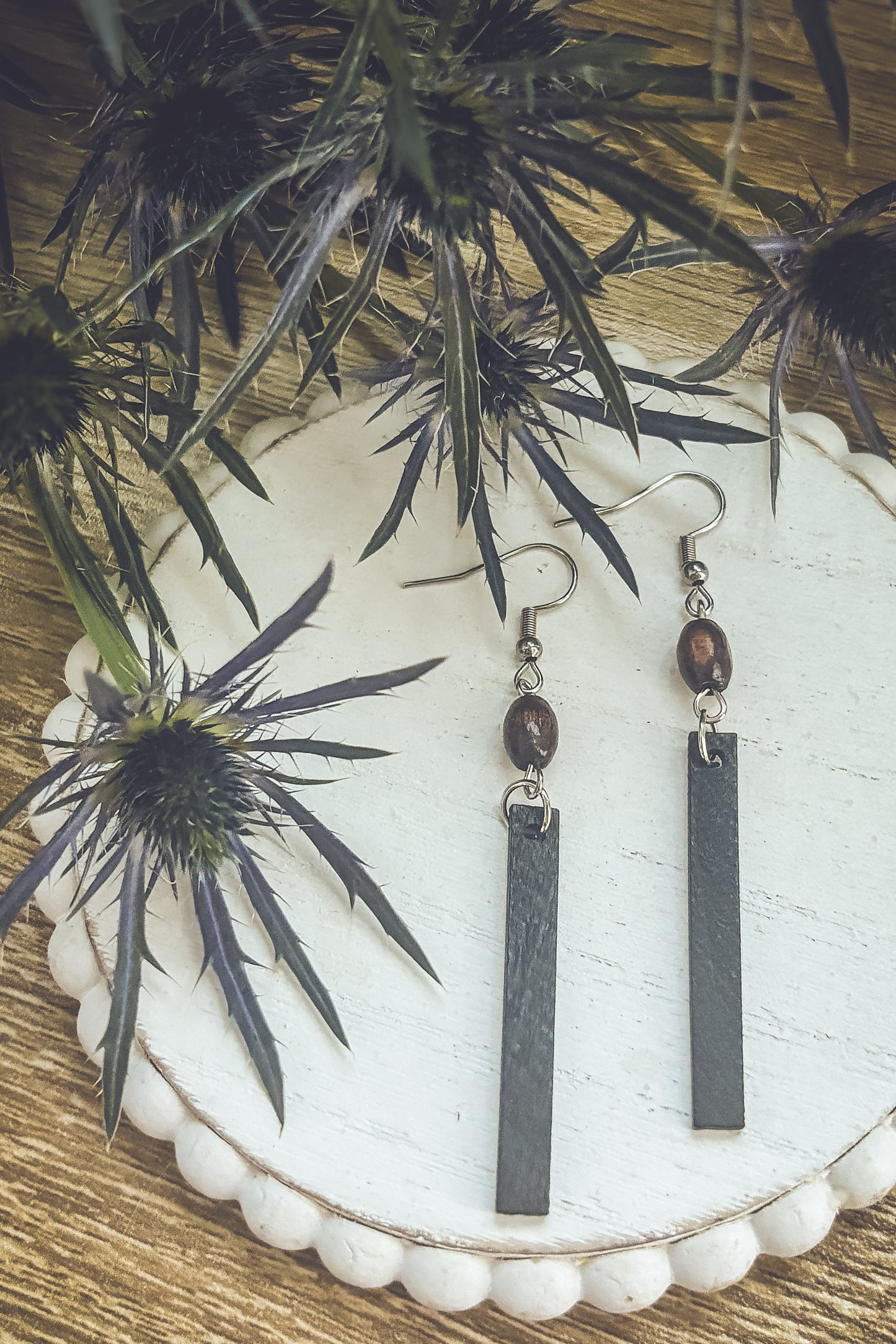 Beautiful Black Wood Earrings