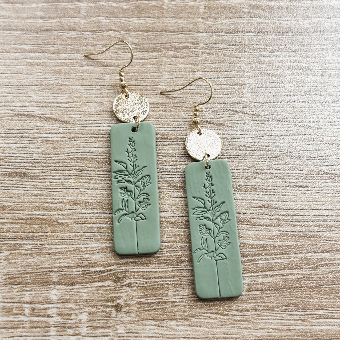 Beautiful Gold and Green Floral Earrings