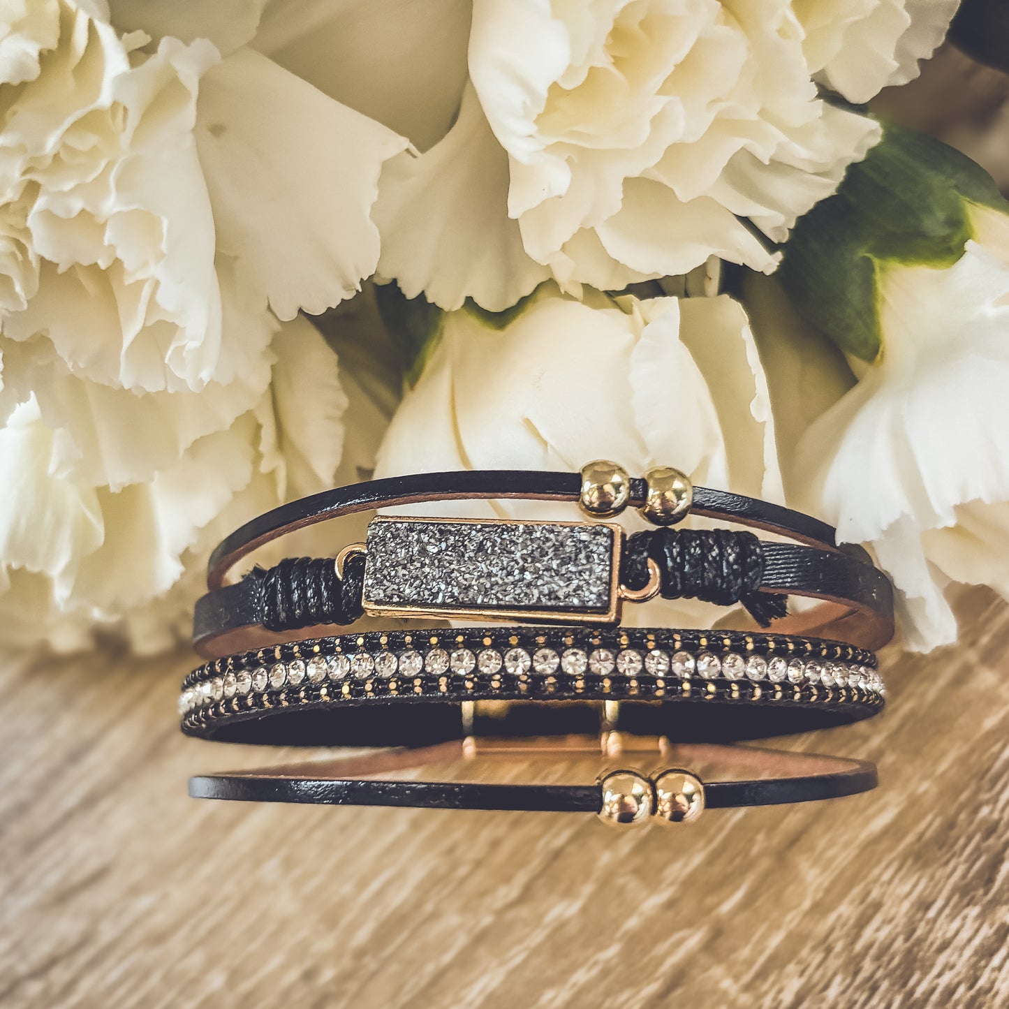 Beautiful Black Leather Bracelet
