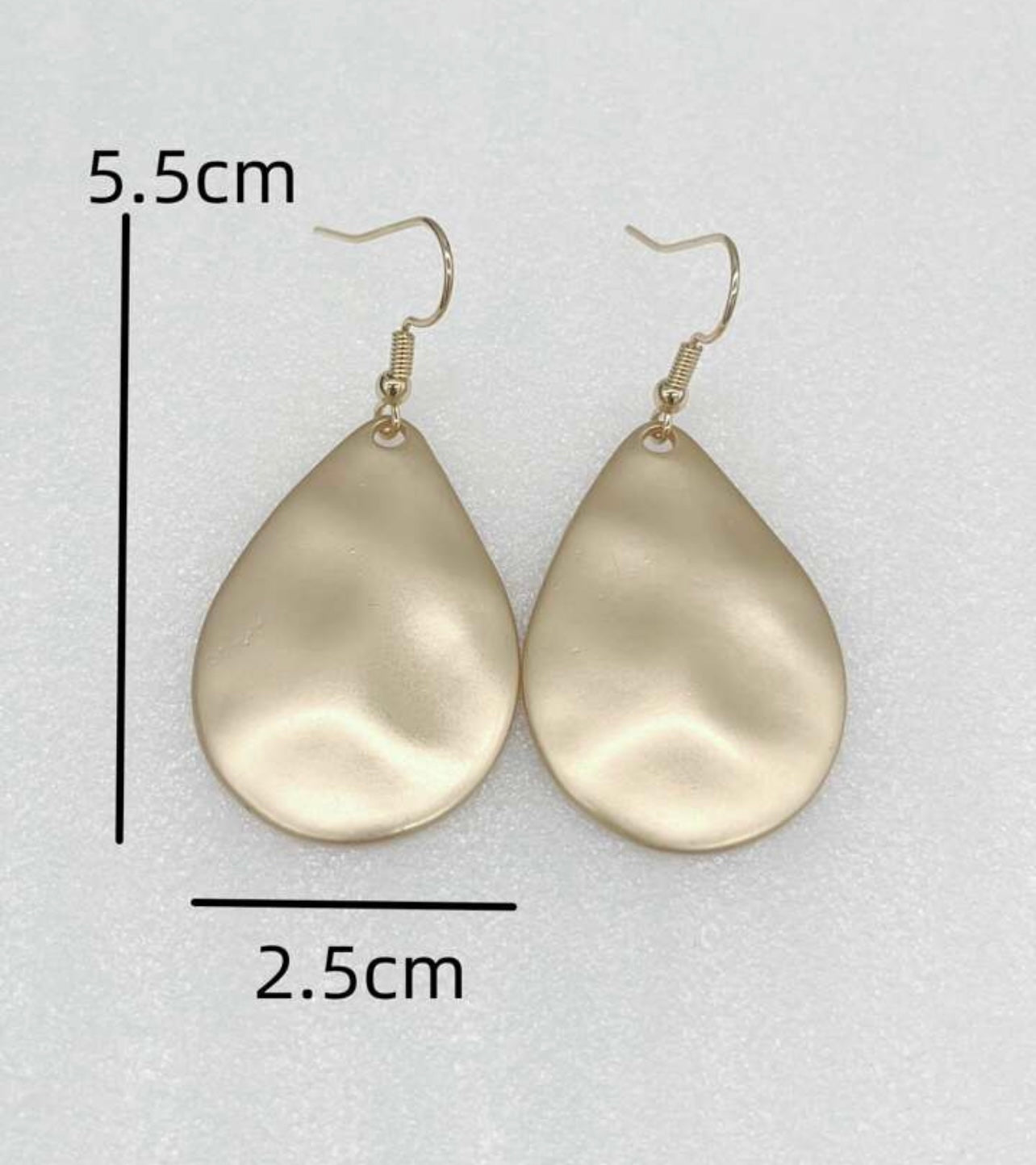 Beautiful Hammered Gold or Silver Drop Earrings