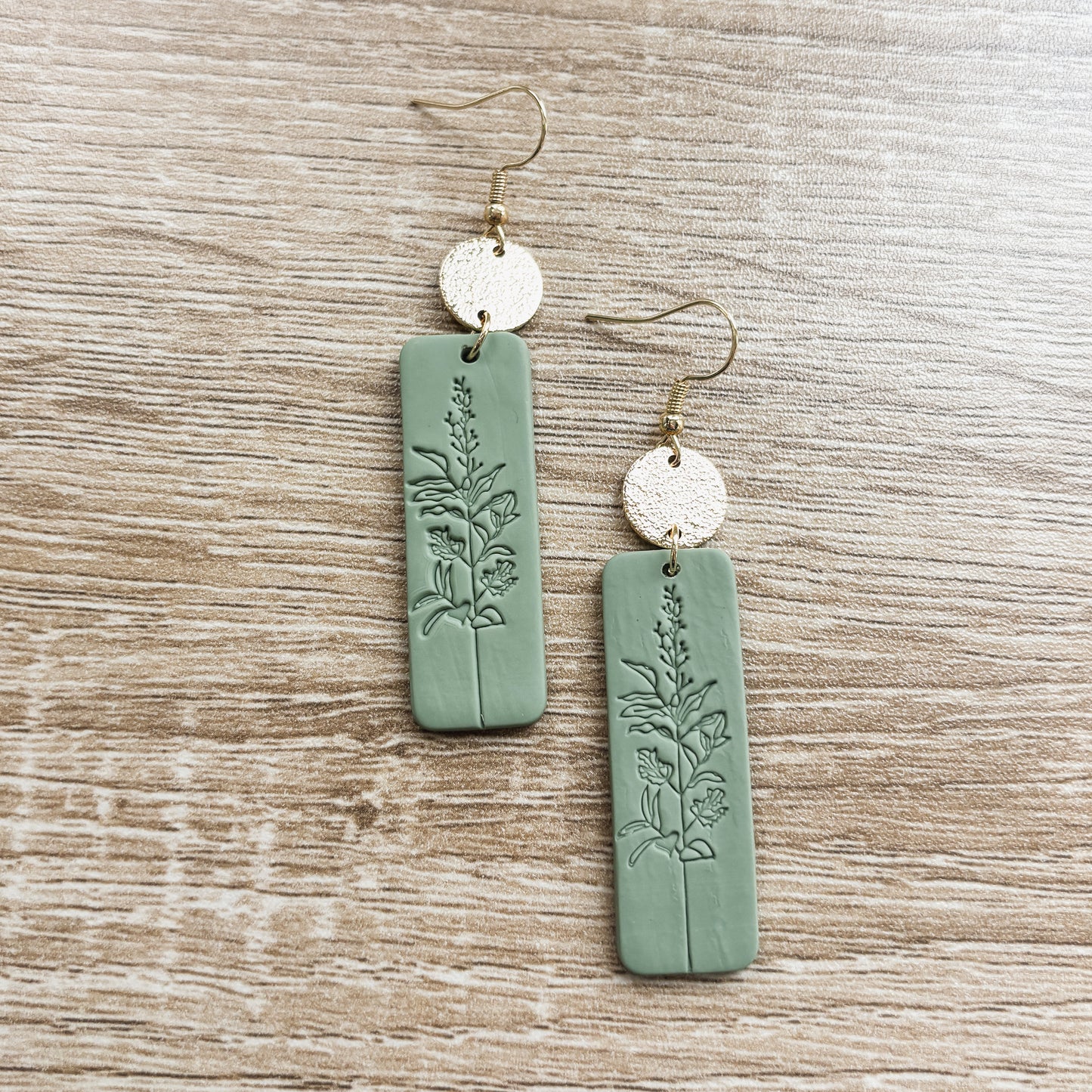 Beautiful Gold and Green Floral Earrings