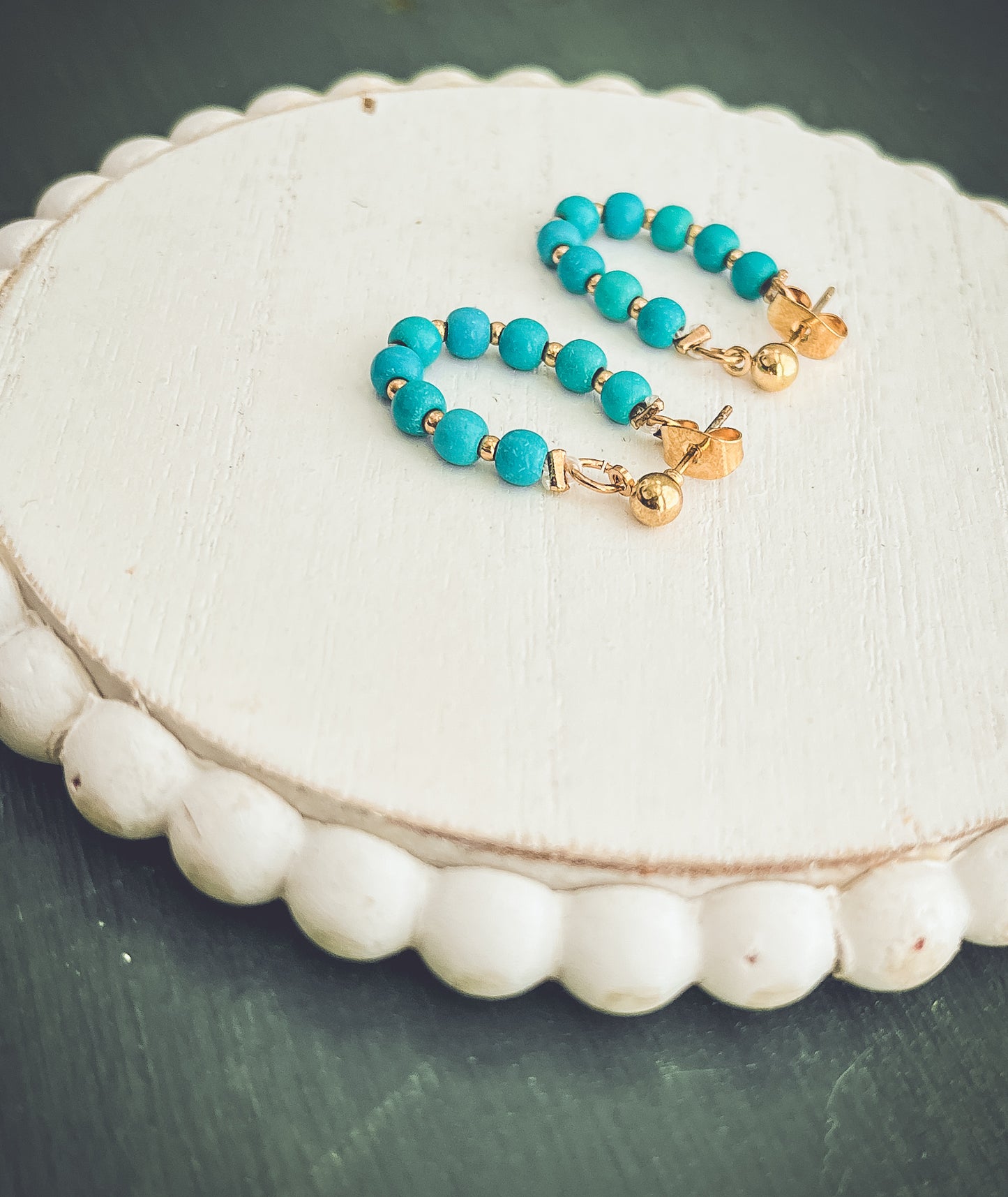 Beautiful Turquoise Hoops