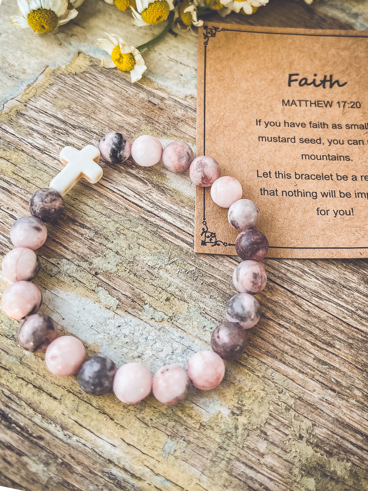 Beautiful Faith Stone Stacking Bracelet